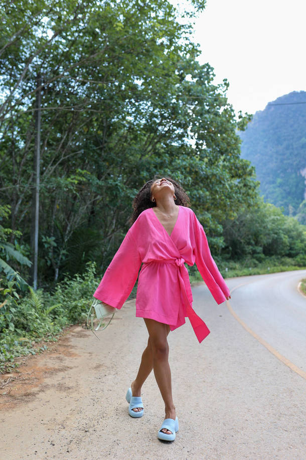 Šaty Kimono Pink